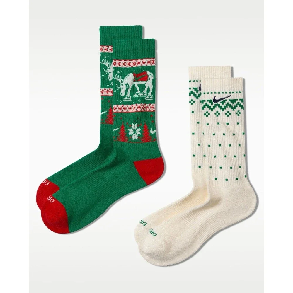 Nike Everyday Plus Cushioned Winter Wonderland Crew Socks 2 Pack